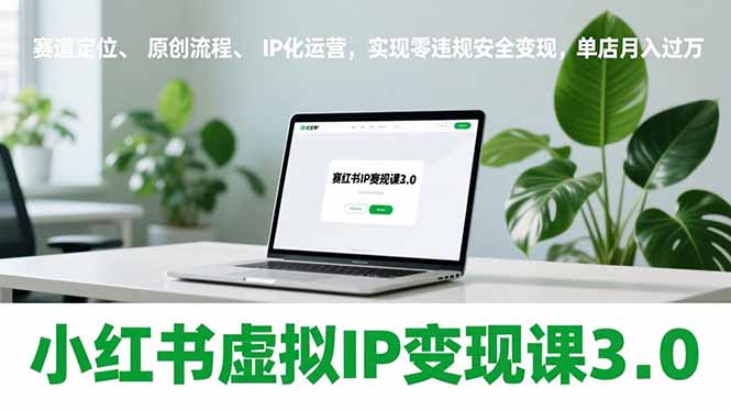 小红书虚拟IP变现课3.0，赛道定位、原创流程、IP化运营，实现零违规安全变现，单店月入过万-迦哆网创社