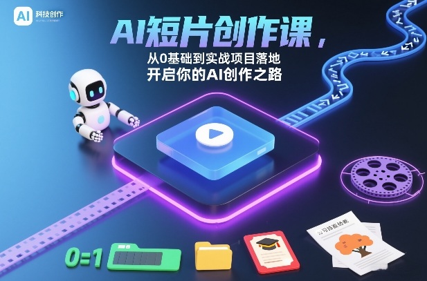 AI短片创作课，从0基础到实战项目落地，开启你的AI创作之路-迦哆网创社