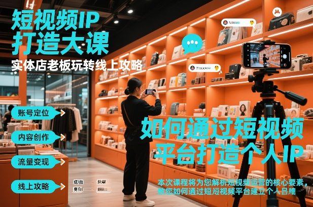 短视频ip打造大课，实体店老板玩转线上攻略-迦哆网创社