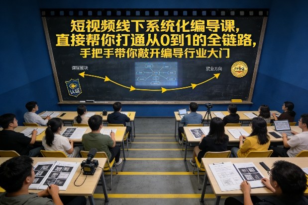 短视频线下系统化编导课，直接帮你打通从0到1的全链路，手把手带你敲开编导行业大门-迦哆网创社