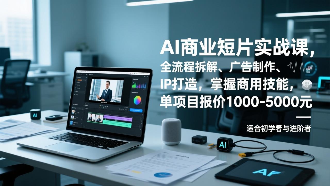 AI商业短片实战课，全流程拆解、广告制作、IP打造，掌握商用技能，单项目报价1000-5000元-迦哆网创社