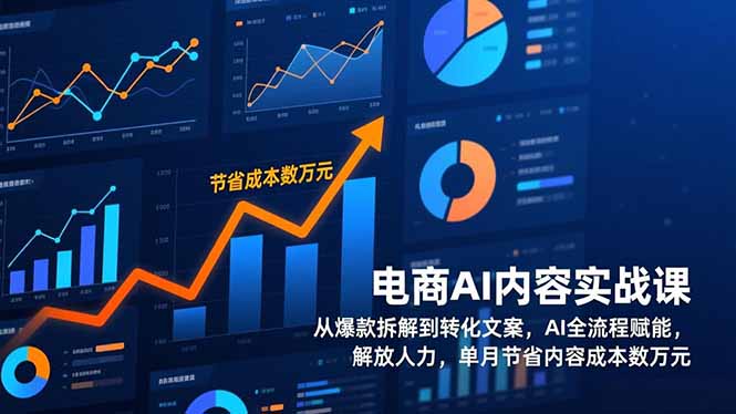 电商AI内容实战课，从爆款拆解到转化文案，AI全流程赋能，解放人力，单月节省内容成本数万元-迦哆网创社