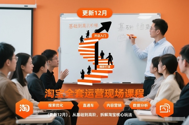 淘宝全套运营现场课程(更新26年1月)，从基础到高阶，拆解淘宝核心玩法-迦哆网创社