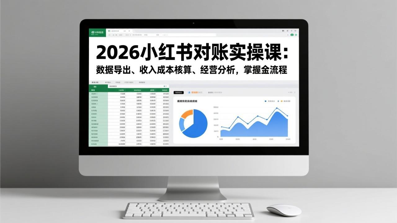 2026小红书对账实操课：数据导出、收入成本核算、经营分析，掌握全流程-迦哆网创社