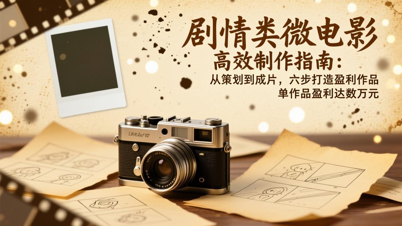 剧情类微电影高效制作指南：从策划到成片，六步打造盈利作品，单作品盈利达数万元-迦哆网创社