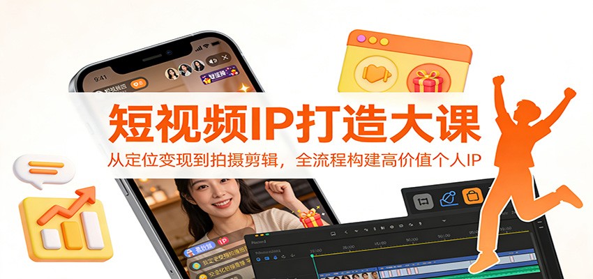 短视频IP打造大课：从定位变现到拍摄剪辑，全流程构建高价值个人IP-迦哆网创社