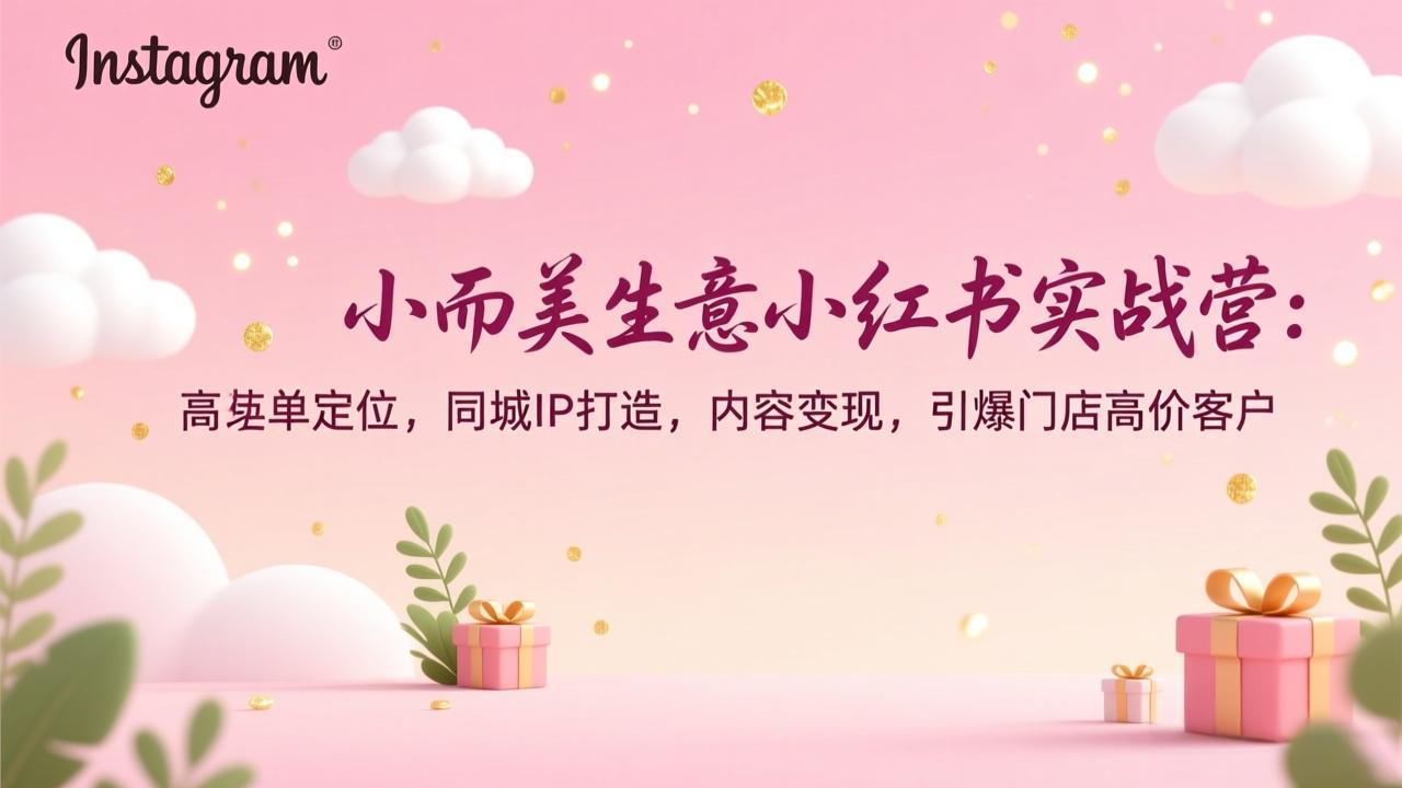 小而美生意小红书实战营：高客单定位，同城IP打造，内容变现，引爆门店高价客户-迦哆网创社