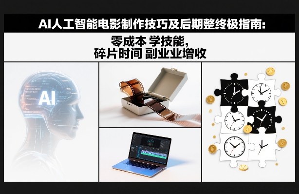 AI人工智能电影制作技巧及后期完整终极指南：零成本学技能，碎片时间副业增收-迦哆网创社