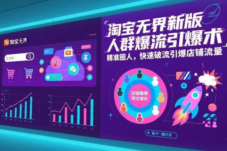 淘宝无界新版人群爆流引爆术，精准圈人，快速破流引爆店铺流量-迦哆网创社