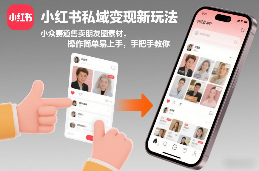 小红书私域变现新玩法，小众赛道售卖朋友圈素材，操作简单易上手，手把手教你-迦哆网创社