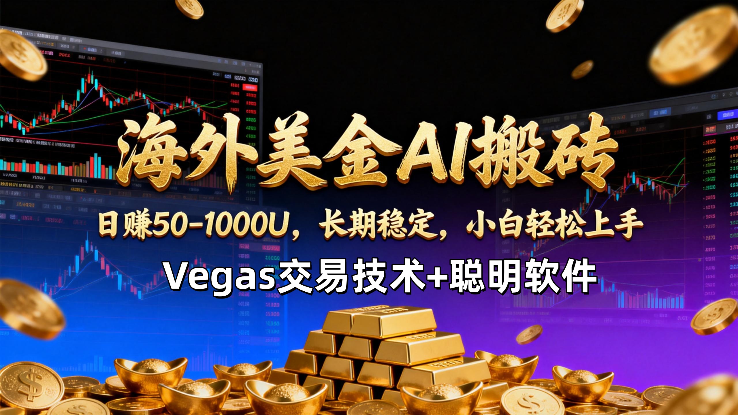 【海外美金AI搬砖】Vegas交易技术+聪明软件，日赚50-1000U，长期稳定，小白轻松上手。-迦哆网创社