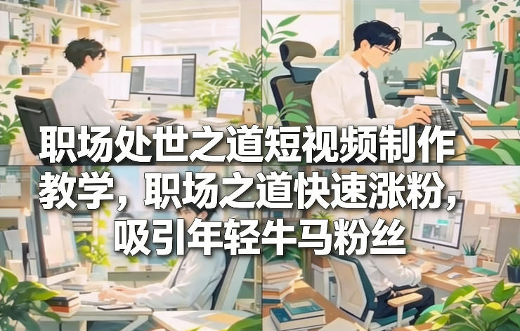 职场处世之道短视频制作教学，职场之道快速涨粉，吸引年轻牛马粉丝-迦哆网创社