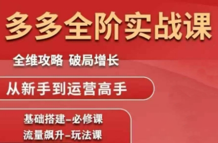 大炮·拼多多全阶实战课程(更新2026)-迦哆网创社