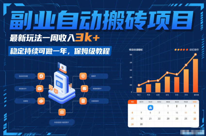 副业自动搬砖项目，最新玩法一周收入3k+，稳定持续可做一年，保姆级教程【揭秘】-迦哆网创社