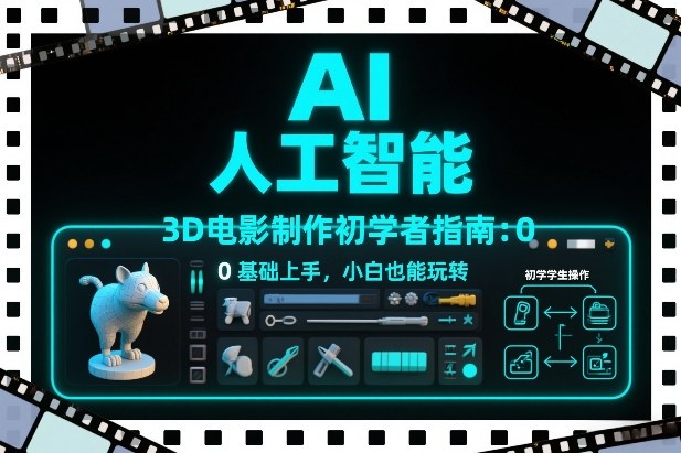 AI人工智能3D电影制作初学者指南：0基础上手，小白也能玩转-迦哆网创社