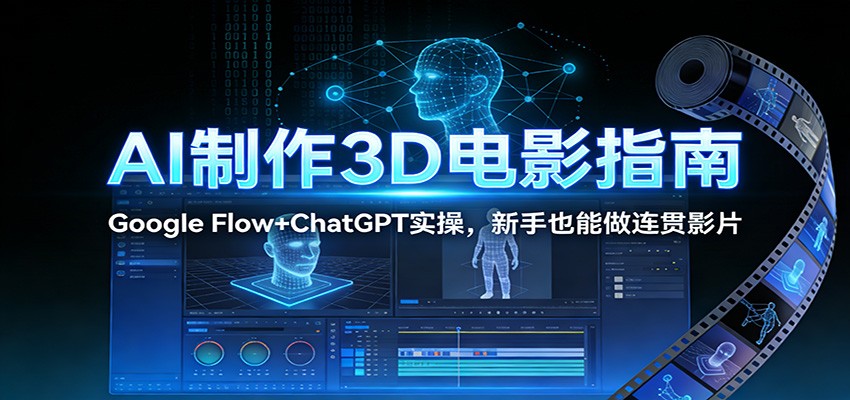 AI制作3D电影指南：Google Flow+ChatGPT实操，新手也能做连贯影片-迦哆网创社