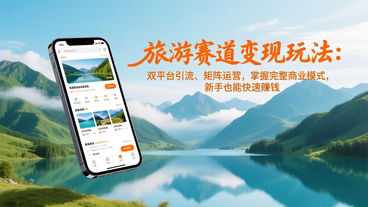 旅游赛道变现玩法：双平台引流、矩阵运营，掌握完整商业模式，新手也能快速赚钱-迦哆网创社