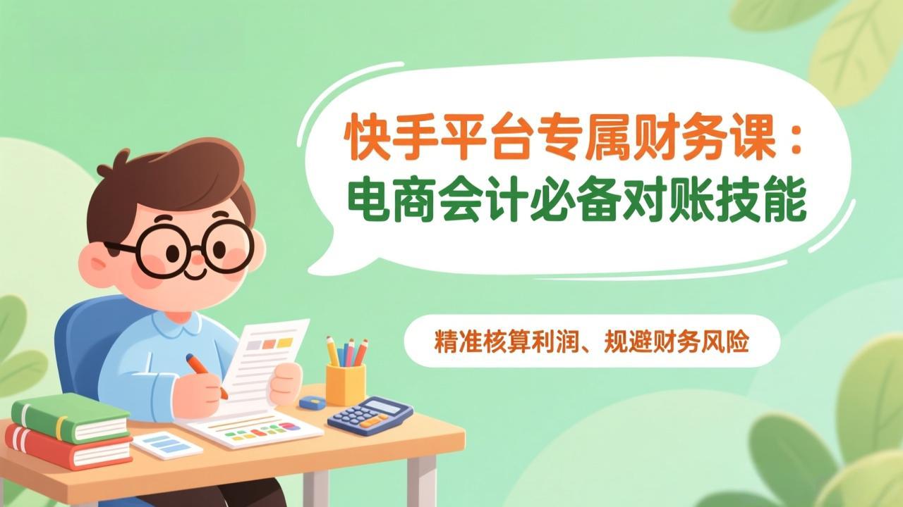 快手平台专属财务课：电商会计必备对账技能，精准核算利润、规避财务风险-迦哆网创社