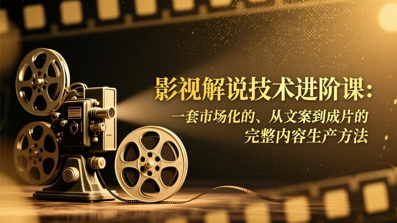 影视解说技术进阶课：一套市场化的、从文案到成片的完整内容生产方法-迦哆网创社