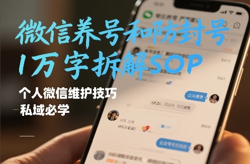 微信养号和防封号1万字拆解SOP，个人微信维护技巧，私域必学【文档】-迦哆网创社