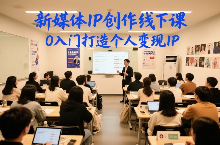 新媒体IP创作线下课，0入门打造个人变现IP-迦哆网创社