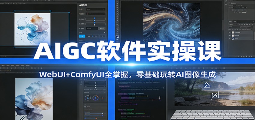 AIGC软件实操课：WebUI+ComfyUI全掌握，零基础玩转AI图像生成-迦哆网创社