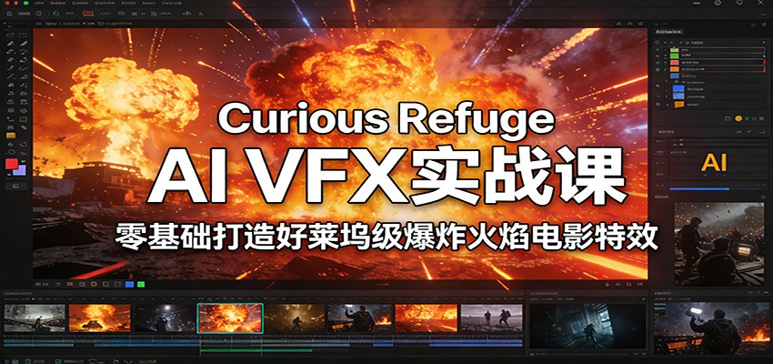 Curious Refuge AI VFX实战课，零基础打造好莱坞级爆炸火焰电影特效-迦哆网创社