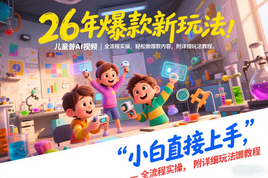 26年爆款新玩法，儿童科普AI视频，全流程实操，轻松做爆款内容，小白直接上手，附详细玩法教程-迦哆网创社