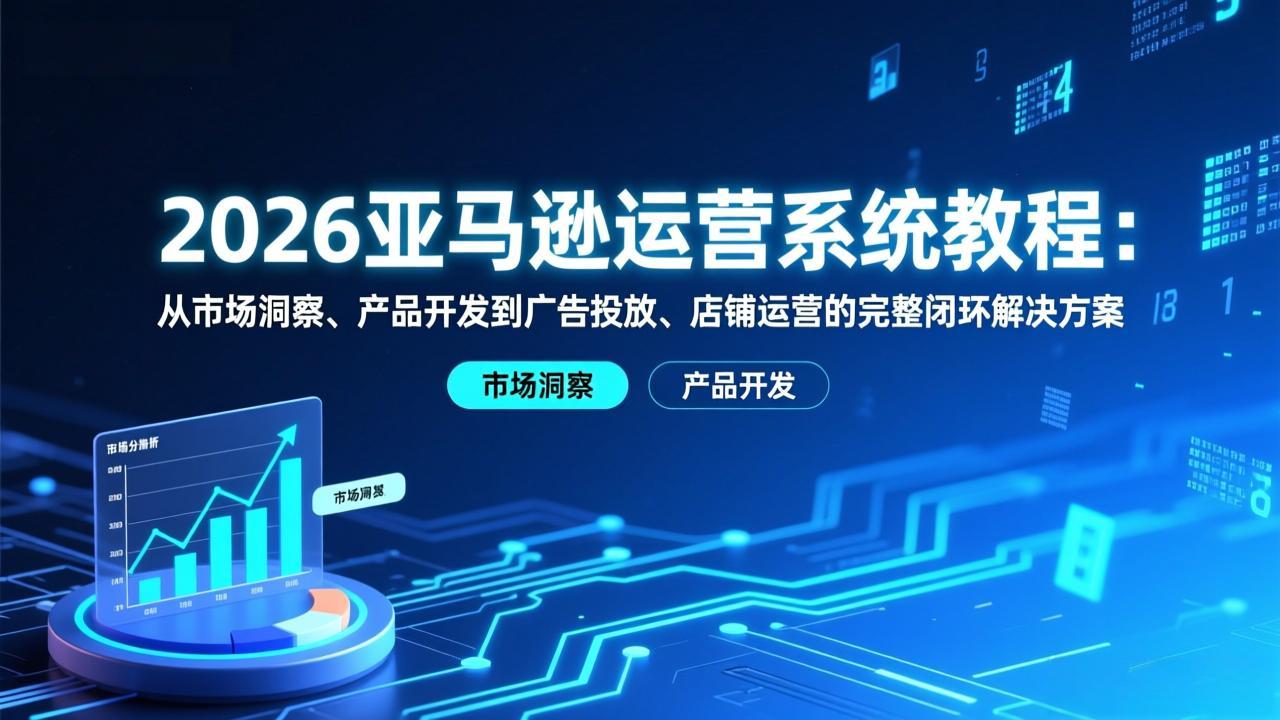 2026亚马逊运营系统教程：从市场洞察、产品开发到广告投放、店铺运营的完整闭环解决方案-迦哆网创社