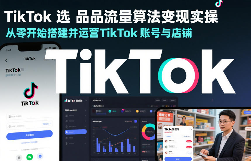 TikTok选品流量算法变现实操，从零开始搭建并运营TikTok账号与店铺-迦哆网创社