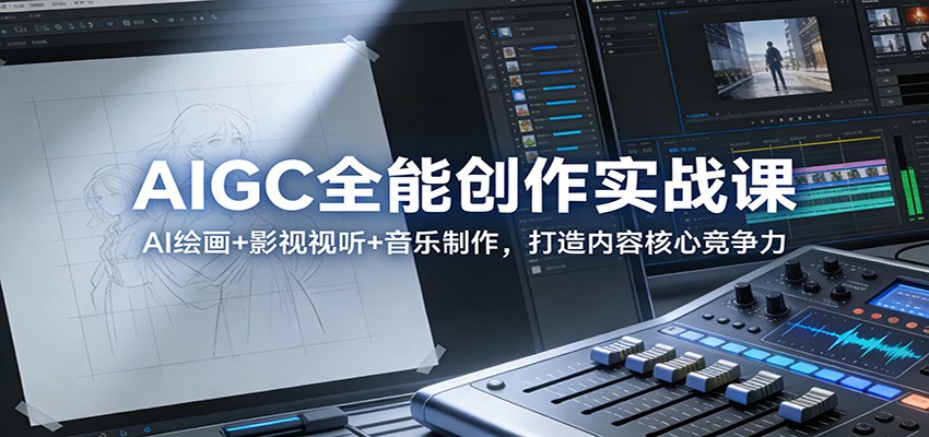AIGC全能创作实战课：AI绘画+影视视听+音乐制作，打造内容核心竞争力-迦哆网创社