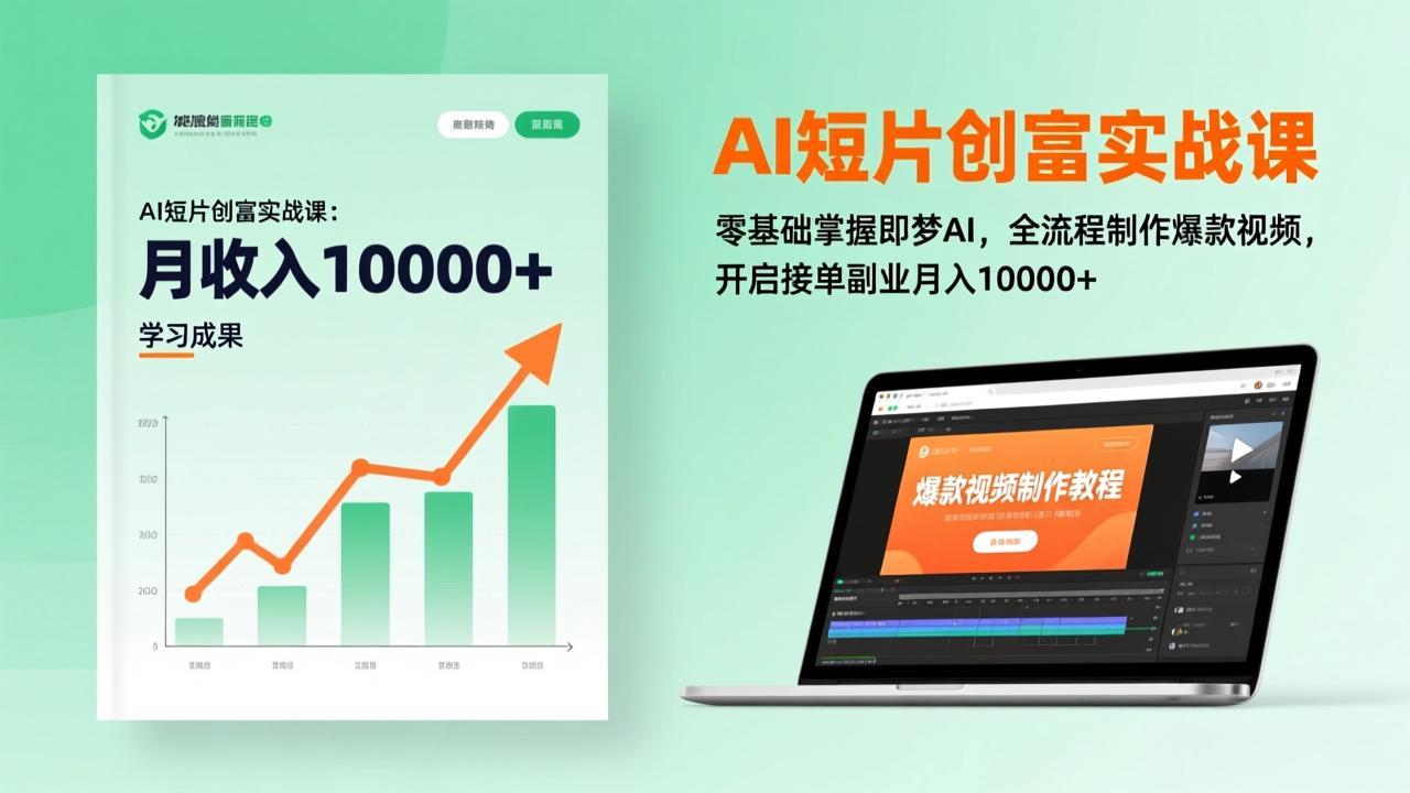 AI短片创富实战课：零基础掌握即梦AI，全流程制作爆款视频，开启接单副业月入10000+(更新-迦哆网创社