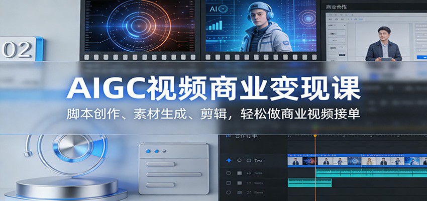 AIGC视频商业变现课：脚本创作、素材生成、剪辑，轻松做商业视频接单-迦哆网创社