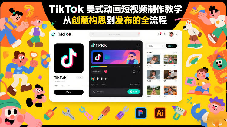 TikTok美式动画短视频制作教学，从创意构思到发布的全流程-迦哆网创社