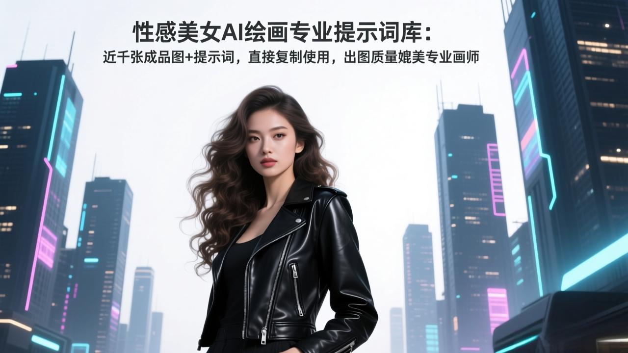 性感美女AI绘画专业提示词库：近千张成品图+提示词，直接复制使用，出图质量媲美专业画师-迦哆网创社