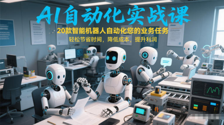 AI自动化实战课：20款智能机器人自动化您的业务任务，轻松节省时间，降低成本，提升利润-迦哆网创社