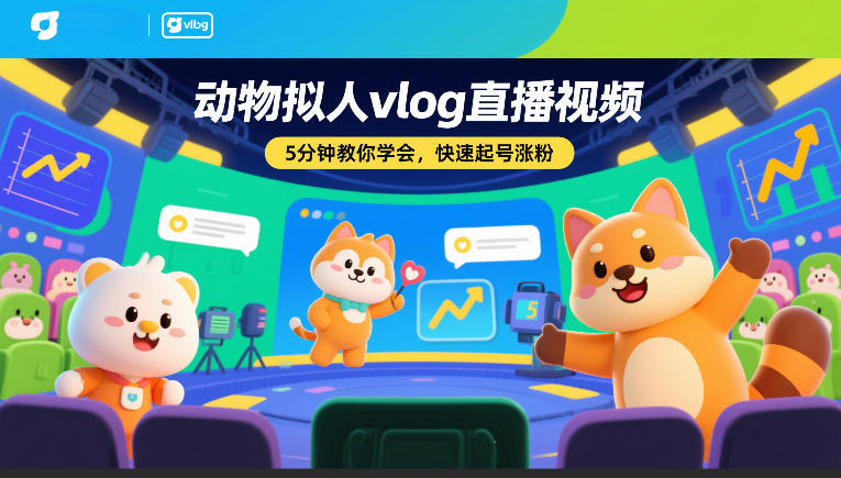 动物拟人vlog直播视频,5分钟教你学会,快速起号涨粉-迦哆网创社