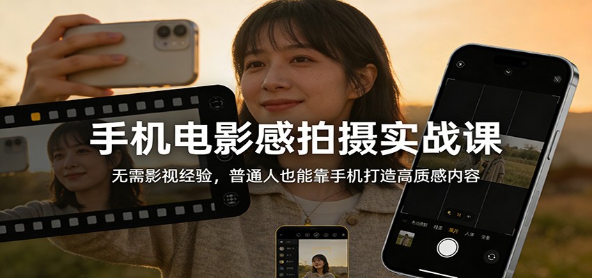 手机电影感拍摄实战课：无需影视经验，普通人也能靠手机打造高质感内容-迦哆网创社