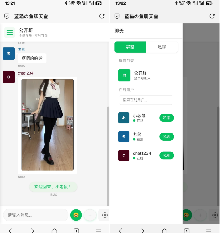 PHP实时消息聊天室源码 聊天APP源码 H5网页聊天室 PHP+WebSocket-迦哆网创社