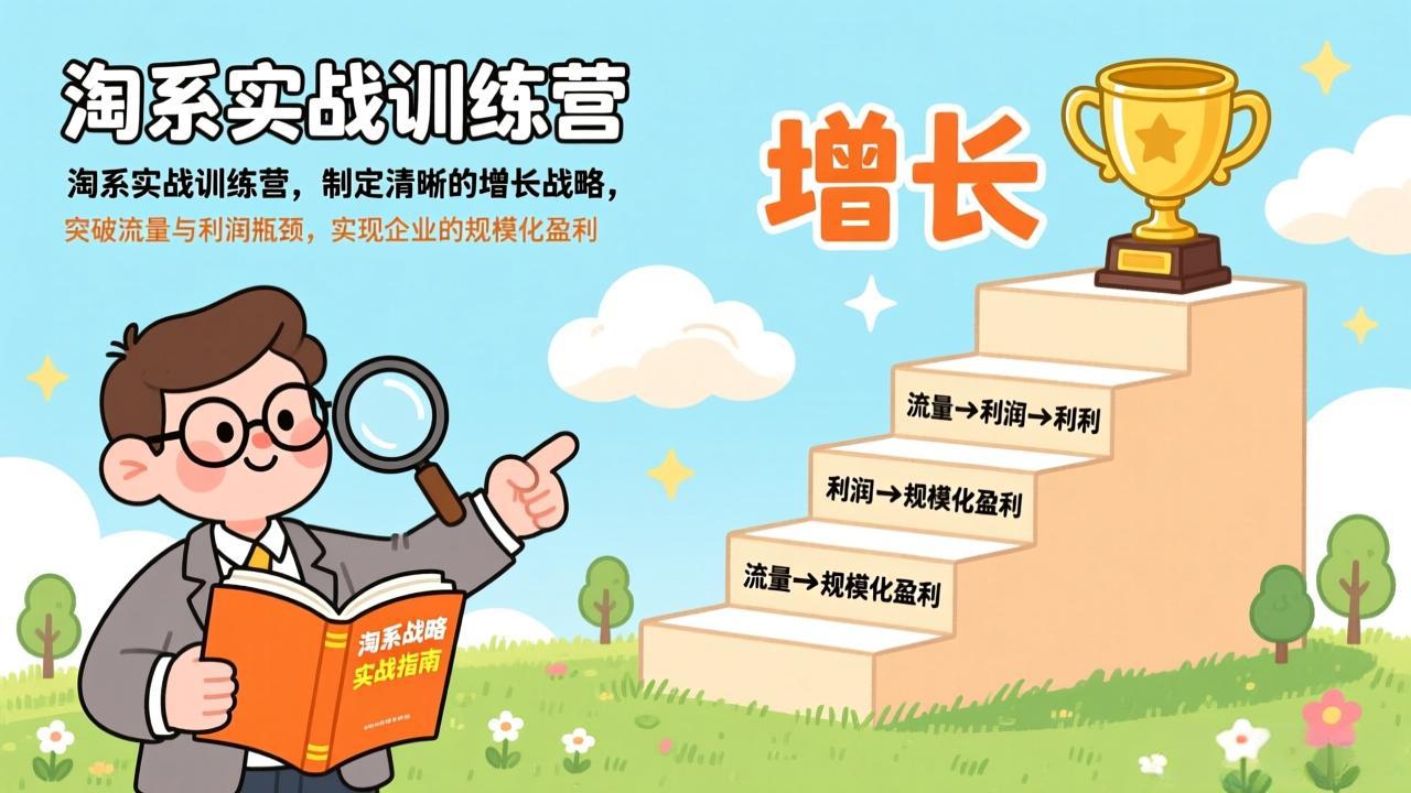 淘系实战训练营,制定清晰的增长战略,突破流量与利润瓶颈,实现企业的规模化盈利-迦哆网创社
