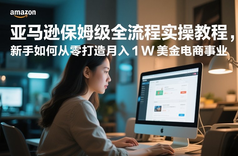 亚马逊保姆级全流程实操教程，新手如何从零打造月入1W美金电商事业-迦哆网创社