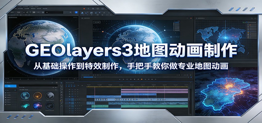 GEOlayers3地图动画制作:从基础操作到特效制作,手把手教你做专业地图动画-迦哆网创社