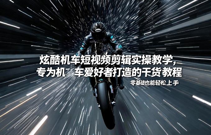 炫酷机车短视频剪辑实操教学，专为机车爱好者打造的干货教程，零基础也能轻松上手-迦哆网创社