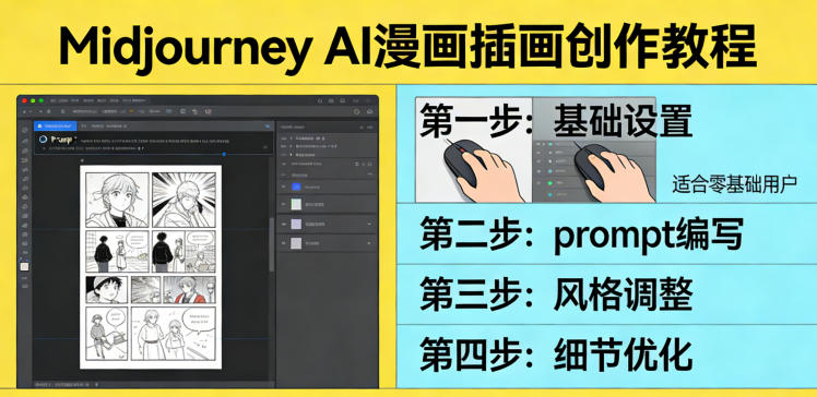 利用Midjourney AI人工智能轻松创作漫画插画教程，零基础创作完整漫画插画-迦哆网创社
