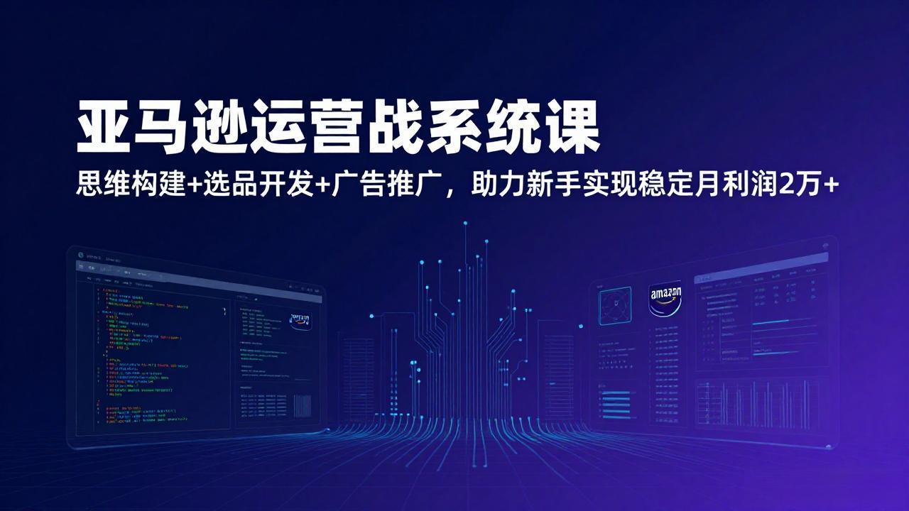亚马逊运营实战系统课，思维构建+选品开发+广告推广，助力新手实现稳定月利润2万+(更新-迦哆网创社