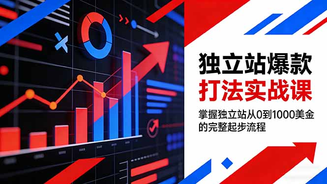 独立站爆款打法实战课，掌握独立站从0到1000美金的完整起步流程-迦哆网创社