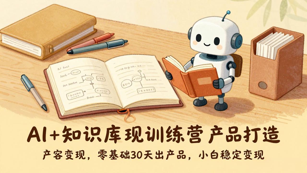 AI+知识库变现训练营，产品打造、内容创作、全平台变现，零基础30天出产品，小白稳定变现-迦哆网创社