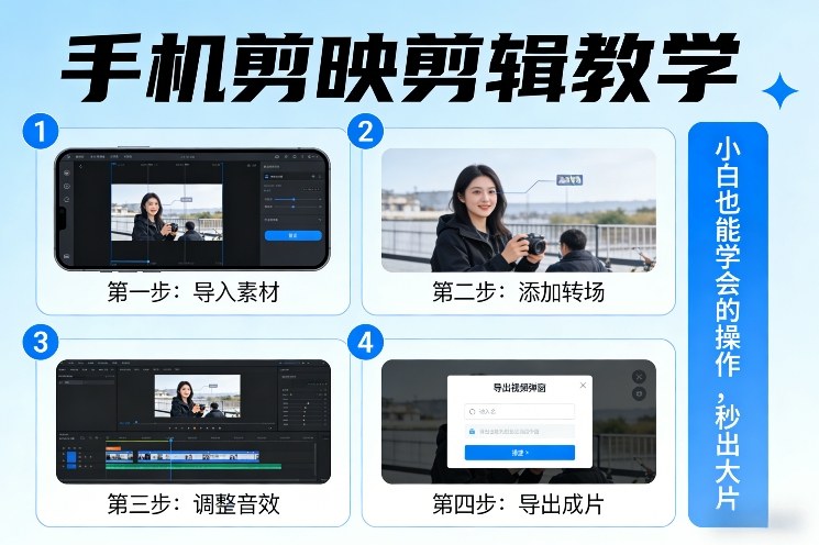 手机剪映剪辑教学，小白也能学会的操作，秒出大片-迦哆网创社