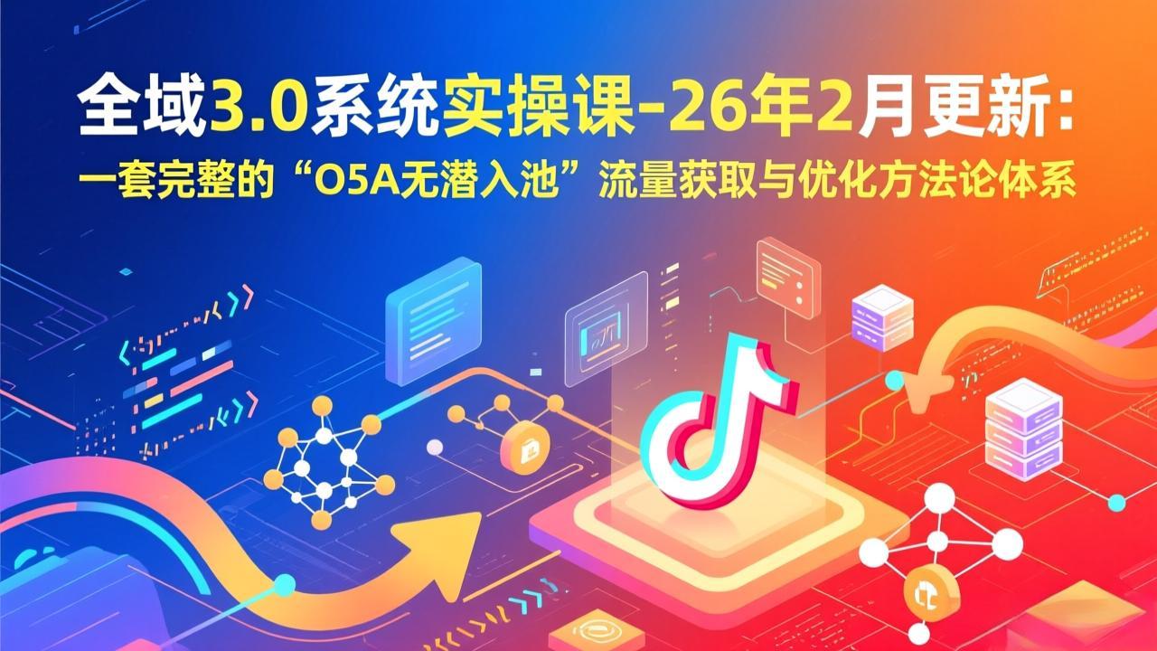 全域3.0系统实操课-26年2月更新：一套完整的“O5A无潜入池”流量获取与优化方法论体系-迦哆网创社