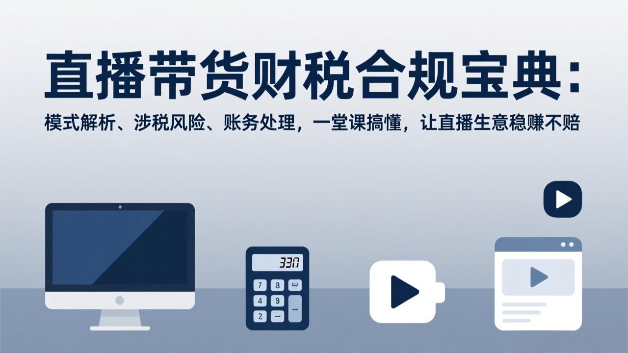直播带货财税合规宝典：模式解析、涉税风险、账务处理，一堂课搞懂，让直播生意稳赚不赔-迦哆网创社